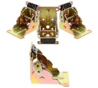 4pcs Iron Foldable Locking Hinge for Table Legs and Door Use | Self-locking Double Brake Design, Hidden Mounting, Space-saving Fold Joint, for DIY Builders and Carpenters