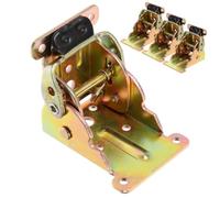 4pcs Iron Folding Lock Hinge Bracket for Foldable Table Legs | Self Locking Design, Double Brake Joint, Hidden Connection, Golden Finish, for Makers and Carpenters