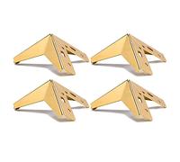 4pcs Iron Furniture Support Legs, Modern Metal Footstool Legs Furniture Riser Feet, DIY Sofa Replacement Feet, for Bed TV Stand Coffee Table Ottoman (4" (10cm),Gold)
