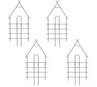4Pcs Iron Plant Trellis 76cm Floor-Standing Support for Climbing Plants | Black iron material rust-resistant space-saving vertical stand for patio or garden use supports ivy roses clematis