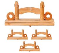 4pcs Japanese Folding Fan Display Stand Wooden Holder | 14x7x4cm Size, Smooth Surface, Reusable Support, Simple Classic Style, Suitable for Galleries, Offices and Events