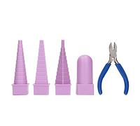 4Pcs Jewelry Mandrel Set with Round Oval Triangle Square Shapes and 5in Pliers, Wire Wrapping Mandrel Tool for Ring Making, Bracelet Crafting and DIY Jewelry Design