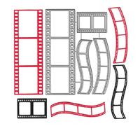 4pcs Journey Photo Film Strip Cutting Dies,Postage Stamp Tags Frame Die Cuts Metal Embossing Stencils Template Mould for Card Scrapbooking and DIY Craft Album Paper Card Decor