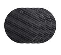 4Pcs JYTDBCS Silicone Pot Mat for Hot Pots and Pans Hot Pads Durable Non Slip Coasters Heat Resistant Mats Durable Flexible(Black)