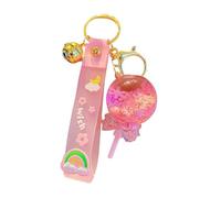 4Pcs Kawaii Snowflake Lollipop Keychain Keyring for Girls Ladies Backpack Keychain (Color : Pink)