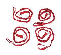 4Pcs Kayak Paddle Leash, Super Stretchy Nylon Coiled Lanyard for Kayak Paddle Rope, Anti - Lost Canoe Paddle Leash with High Elasticity for Drifting Surfing Rafting (Red)