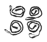 4Pcs Kayak Paddle Rope, Super Stretchy Nylon Coiled Leash for Kayak Paddle and Fishing Rod, Anti - Lost Lanyard for Canoe Surfing Drifting with Easy Clip Attachment (Black)