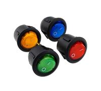 4Pcs KCD1 5V-12V / 220v ON/OFF Round Rocker Switch LED Illuminated Car Dashboard Dash Boat Van With Light(4Pcs Color mixing,5-12V)