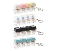4Pcs Keyboard Clicker Fidget Toy, 4 Buttons Fidget Keyboard Keychain Clicker, Portable Keyring Finger Keyboards Ornament, Sensory Stress Relief For Kids Adults Student, Office, School, Home, Travel