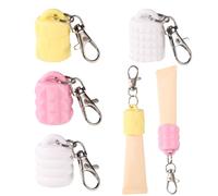 4pcs Keychain Cap for Summer Fridays 0.5oz Lip Butter Balm, Cute Lip Balm Keychain Cap Key Chain Lip Gloss Holder Keychain for Summer Fridays Lip Mask Care Accessories