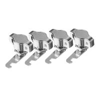 4pcs Keyless Cam Lock 25mm for Metal Cabinet Doors, Silver Zinc Alloy | Automatic Latching, Simple Installation, Enhanced Security, for Schools and Factories, Storage Cabinets