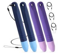 4pcs Kid-Friendly Stylus Pens for Touch Screens, Capacitive Stylus Pens with 4pcs Tethers, Kid Tablet Stylus Pen Children's Crayon Stylus Pen for Touch Screen Devices Smartphones Tablets