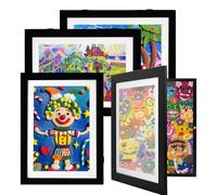 4PCS Kids Art Display Frame - A4 Picture Frame for 150 Pictures, Changeable Children's Artwork Display, Black