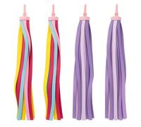 4PCS Kid's Rainbow Bike Streamers For Girls BoysVibrant Streamers For Kids Bicycles Scooter Accessories Scooter Tassels Girls Fun Decorative Ribbons For Handlebars Perfect Girls Bike Accessories And S