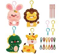 4Pcs Kids Sewing Kit, Sewing Kit for Kids, Play N Learn Sewing Kit, Childrens Sewing Kits for Beginners, Cute Sew Fun Animals Felt Sewing Kits for Children Learn to Sew