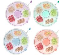 4pcs Kids Snack Spinner Toddler Spinner Snack Box with Hand Strap 18cm 5 Compartments Portable Snack Serving Tray Divided Kids Snack Container for Picnic Travel Candy Nut