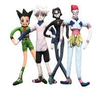 4PCS Killua Zaoldyeck Stuffed Figure GON·FREECSS Pillows Cushion Shizuku Twistable Figure Poseable With Iron Wire, Anime Hisoka Soft Stuffed Throw Figures Sofa Bed Decoration Collectible Gift