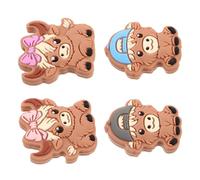 4pcs Knitting Needle Point Protectors Silicone Needle Point Protector Cute Silicone Knitting Caps Creative Cartoon Yak Shape Playful Charm Enhanced Safety Versatile Compatibility