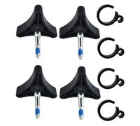 4Pcs Knob Replacement,Part Universal for Rolling Walker Rollator, Foldable Rollator Walker, Hand propelled Walker, Aluminum 3 Point Knob, 4Pcs Replacement of Brake Clip for Rollator Transport Chair