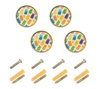 4PCS Knobs for Dresser 3D Gummy Bears Infinite Pattern (1) Modern Knobs for Dresser Drawers 1.26"(32mm)