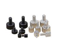 4PCS Knurled Thumb Screw M1.6 M2 M2.5 M3 M4 M5 Carbon Steel Cylindrical Flat Head Hand Tighten Adjust Screw For DIY/Lens/Caliper (Color : Black Net, Size : M2x5-D4x4)