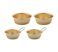 4pcs Korean Bowl Aluminium Wine Bowls for Makgeolli, Golden Serving