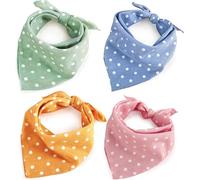 4PCS Korean Style Polka Dot Pet Bandanas Fashionable Adorable Scarves Lightweight with Ideal for Photos Lover Gifts