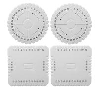 4Pcs Kumihimo Braiding Disks Set - Round and Square Foam Plates for Craft Enthusiasts Lovers Weaving Tools for DIY Bracelet Making, Braided Cord String, Handmade Beading Projects