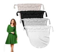4Pcs Lady Lace Clip On Mock Camisole Bra Insert Overlay Vest Invisible Modesty Panels for Low Cut Tops Cleavage Cover Up for Women