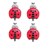 4PCS Ladybug Foil Balloons Insect Bug Spring Garden Picnic Theme Party Balloons Lady Bugs Decor for Baby Shower Birthday Party Decorations Supplies