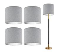4PCS Lampshades for Table Lamps, Grey Modern Lamp Shade Cover for Floor Lamps, Ceiling Lights, Living Room, Bedroom, Office Decor, 26x18cm Stylish Cylinder Light Shades Easy to Install and Replace