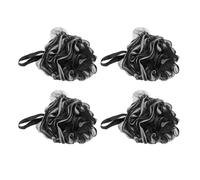 4pcs Large Black Bath Loofah 60g Pe Nylon Wear Resistant Shower Sponge