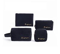 4pcs Large Capacity Travel Toiletry Cosmetic Bag Solid Color Storage Makeup Bags Warm Winter for Women