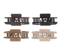 4pcs Large Matte Tortoiseshell Claw Clip for Thick Hair and Hats | Plastic Curved Design, Non Slip Hold, Everyday Updos, Outdoor Events and Commuting, Black