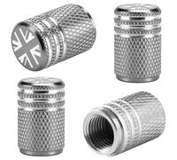 4Pcs Laser Engraved Union Jack Tire Valve Caps, Aluminium Alloy Dust Caps
