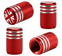 4Pcs Laser Engraved Union Jack Tire Valve Caps, Aluminium Alloy Dust Caps