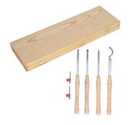 4PCS Lathe Turning Tool Set Removable Wooden Handle Incisive Hard Alloy Steel Lathe Tool for Woodworking