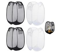 4Pcs Laundry Basket, Foldable Wash Basket, Large Pop Up Mesh Collapsible Washing Storage Baskets with Handle for Laundry, Bathroom Kids Room College Dorm