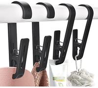 4Pcs Laundry Hooks Clips Hanger Laundry Clips with Hooks Closet Organizer Clamps Clothes Clips Laundry Hanging Clips Towel Clips for Socks, Boot, Bras Bathroom Wardrobe Kitchen