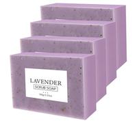 4Pcs Lavender Soap, 100g Nourishing Moisturizing Lavender Soap Bars Natural Ingredients Multi-Purpose Bath Shower Supplies for All Skin
