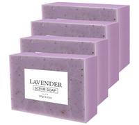4Pcs Lavender Soap, 100g Nourishing Moisturizing Lavender Soap Bars Natural Ingredients Multi-Purpose Bath Shower Supplies for All Skin