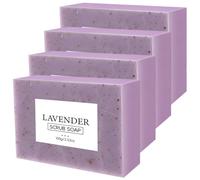 4Pcs Lavender Soap, 100g Nourishing Moisturizing Lavender Soap Bars Natural Ingredients Multi-Purpose Bath Shower Supplies for All Skin Bar