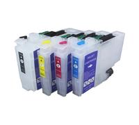 4pcs LC406 LC436 LC426 Refill Cartridge Compatible For Brother | Office Printing, Empty Cartridge Design, High Capacity Chip, Easy Refill(Usa-LC406)