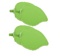 4pcs Leaf Shaped Parrot Perch Stand for Small Birds Cage Platform | Plastic Green Resting Spot, Easy Cage Install, Decorative Natural Look for Canaries and Habitat Use