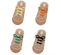 4Pcs Learn to Tie Shoelaces for Kids - Shoe Lace Practice Board & Training Toy for Toddlers & Preschool - Kids Shoe Tying Practice Toy with Random Colour Laces