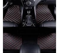 4pcs Leather Car Floor Mats for Peugeot 206CC 2003-2008(RHD), Tailored Floor Liners Carpet Protection Front Rear Row Mat Set Accessories,B/Black-red