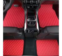 4Pcs Leather Car Floor Mats Set for Dodge Challenger 2015-2019, Custom All-Weather Anti-Slip Waterproof Auto Floor Liners Carpet Protection Pads,Red