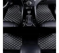 4Pcs Leather Car Floor Mats Set for Dodge Challenger 2020-2022, Custom All-Weather Anti-Slip Waterproof Auto Floor Liners Carpet Protection Pads,Black-White