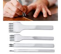 4PCS Leathercraft Tools Set - M Spacing Leather Hole Pu with 2, 4, 6 Prong Pu Tool for Leather Stitching, Fting & Projects - Ential Leather Punching Tools