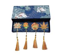 4Pcs Leaves Metal Bookmarks with Tassels Novel Page Marker Hollowed Leaves Engraved Gifting for Book Lover Cultural